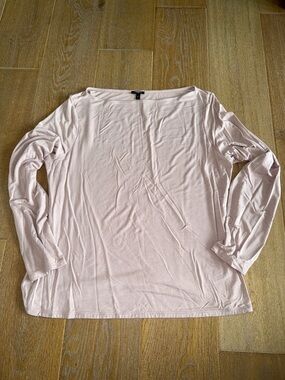 Express Light Pink Long-Sleeve Boatneck Women's Top